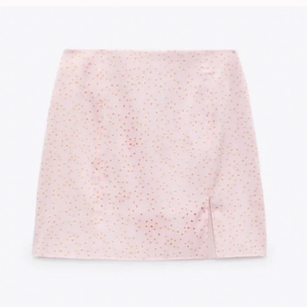 Sold NWT Zara light pink daisy floral mini skirt